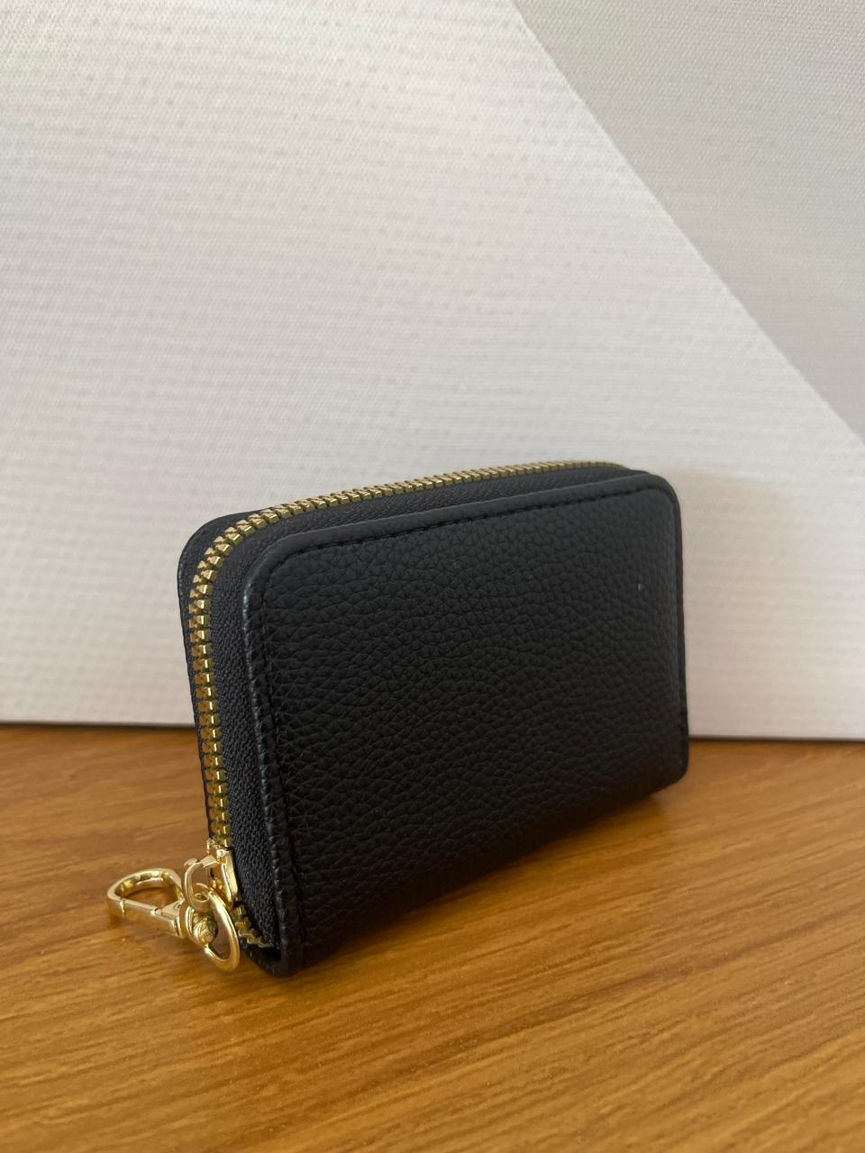 Carteira Zip Black Gold