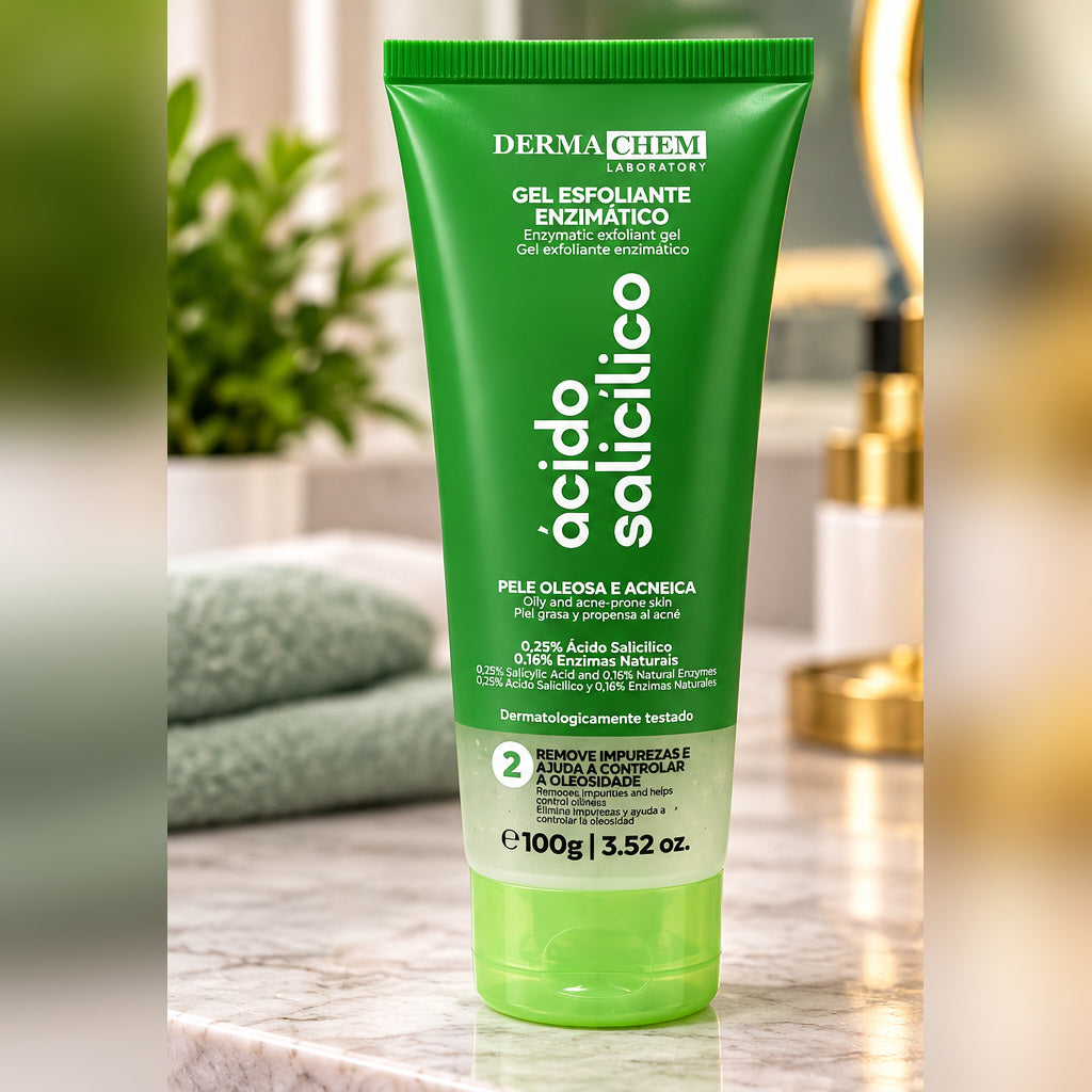 Gel Esfoliante Enzimático Ácido Salicílico Dermachem 100g - foto profissional 1