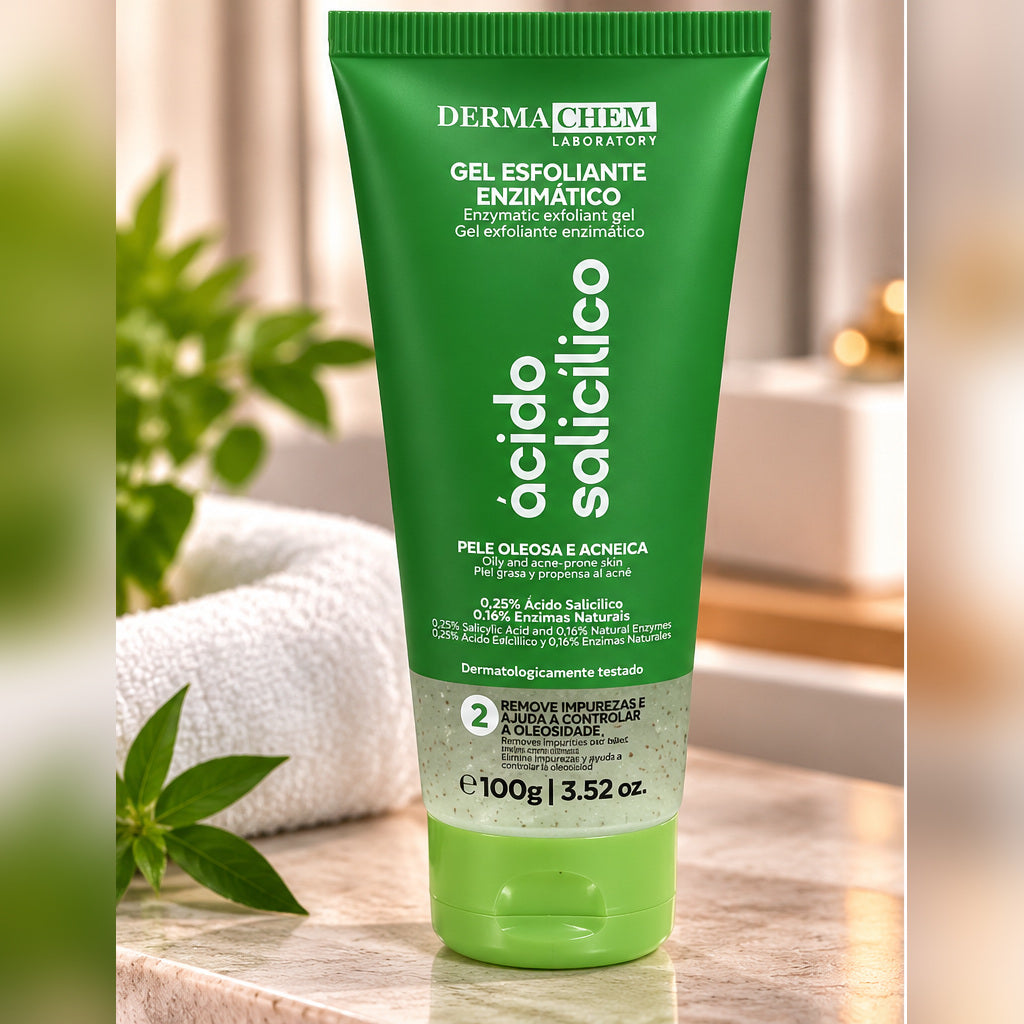 Gel Esfoliante Enzimático Ácido Salicílico Dermachem 100g - foto profissional 3