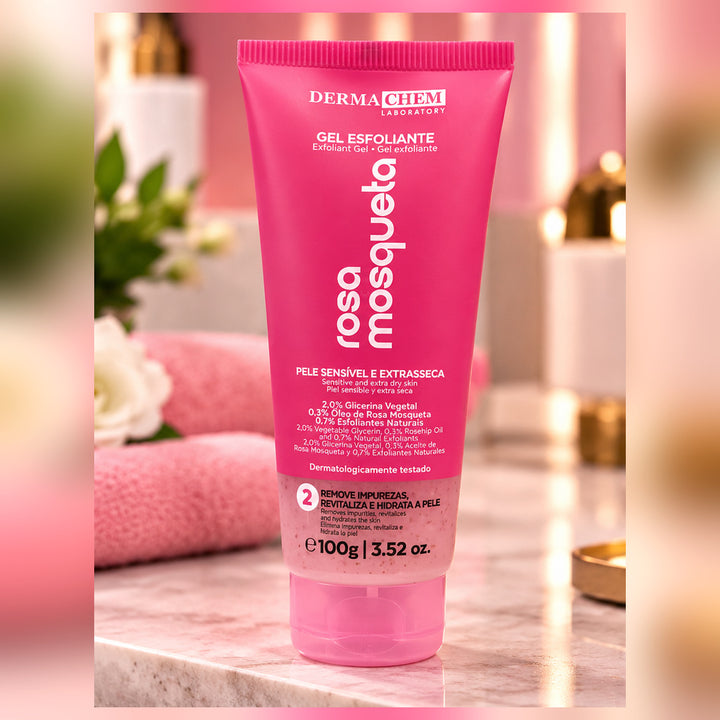 Gel Esfoliante Facial Rosa Mosqueta Dermachem 100g