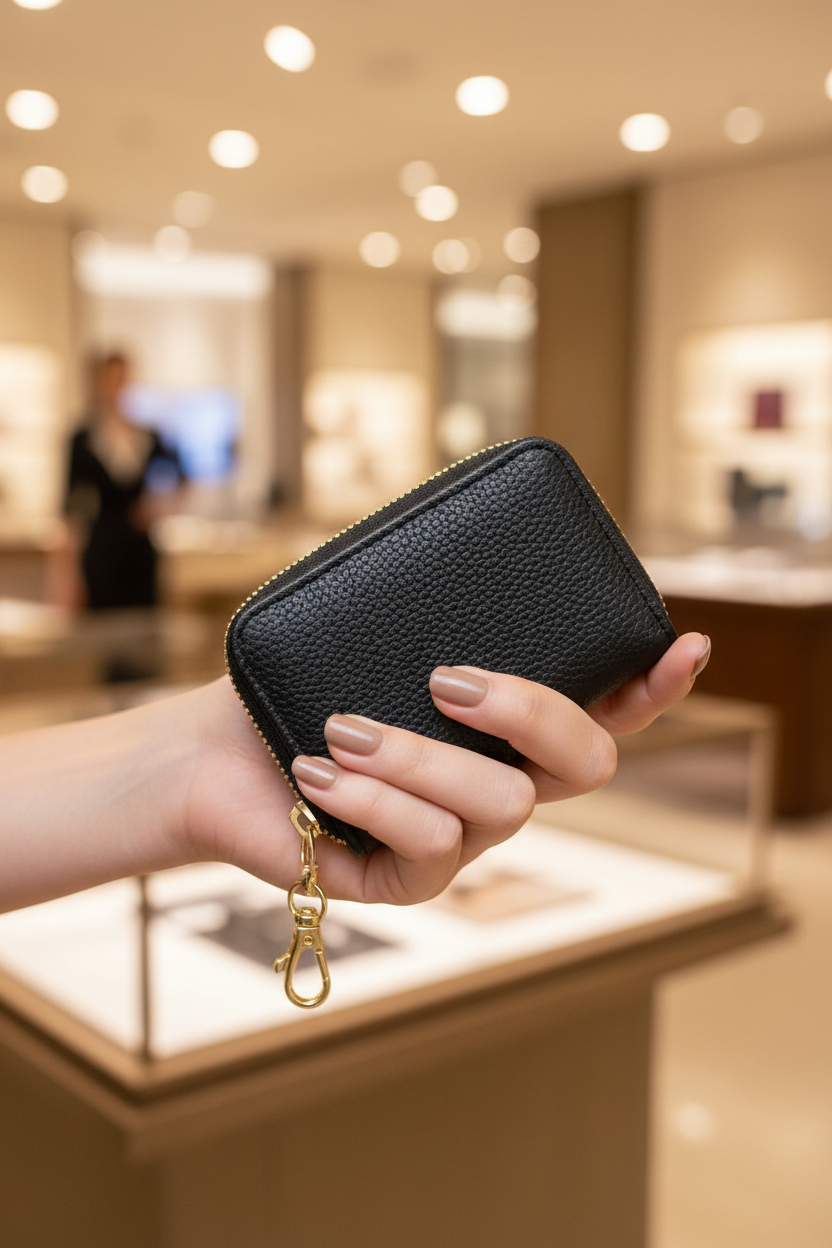 Carteira Zip Black Gold — Lifestyle