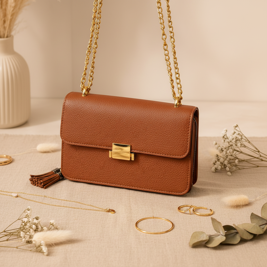 Bolsa transversal VW premium em ambiente linho elegante