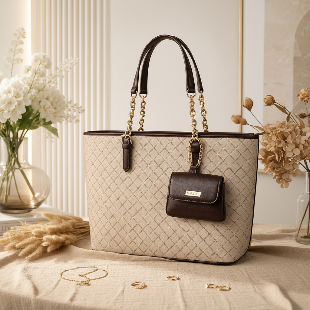 Bolsa tote matelâssê 2 em 1 em ambiente linho elegante