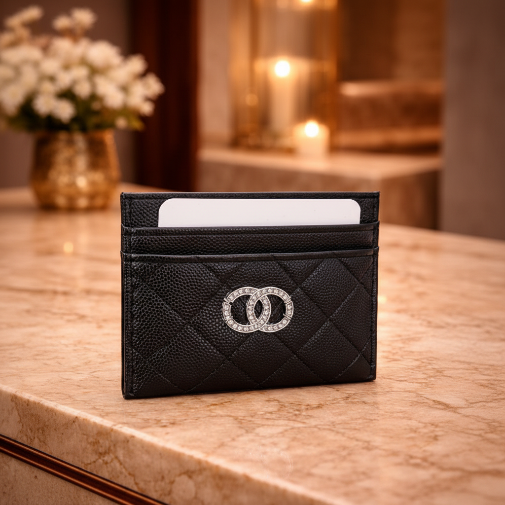 Porta-Cartão Black Crystal Luxe