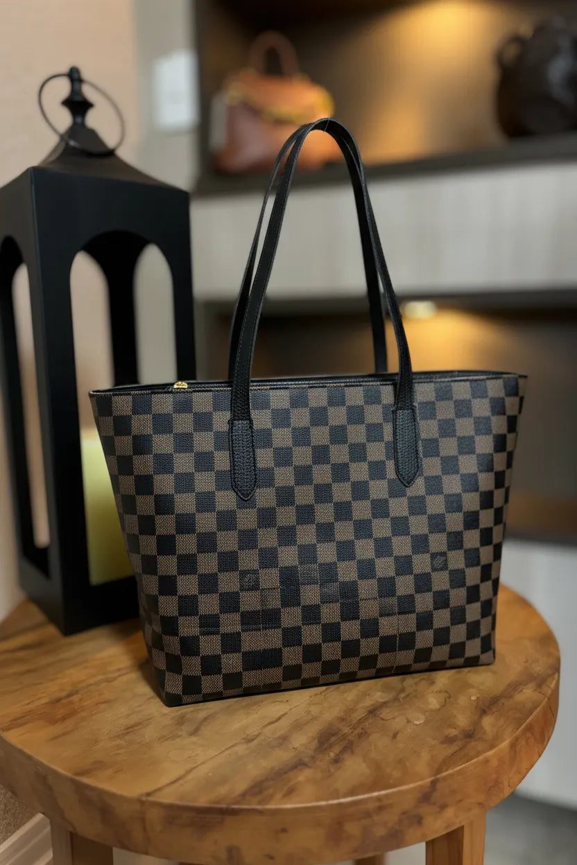 Bolsa Tote Louis Vuitton Damier Ebène com Carteira