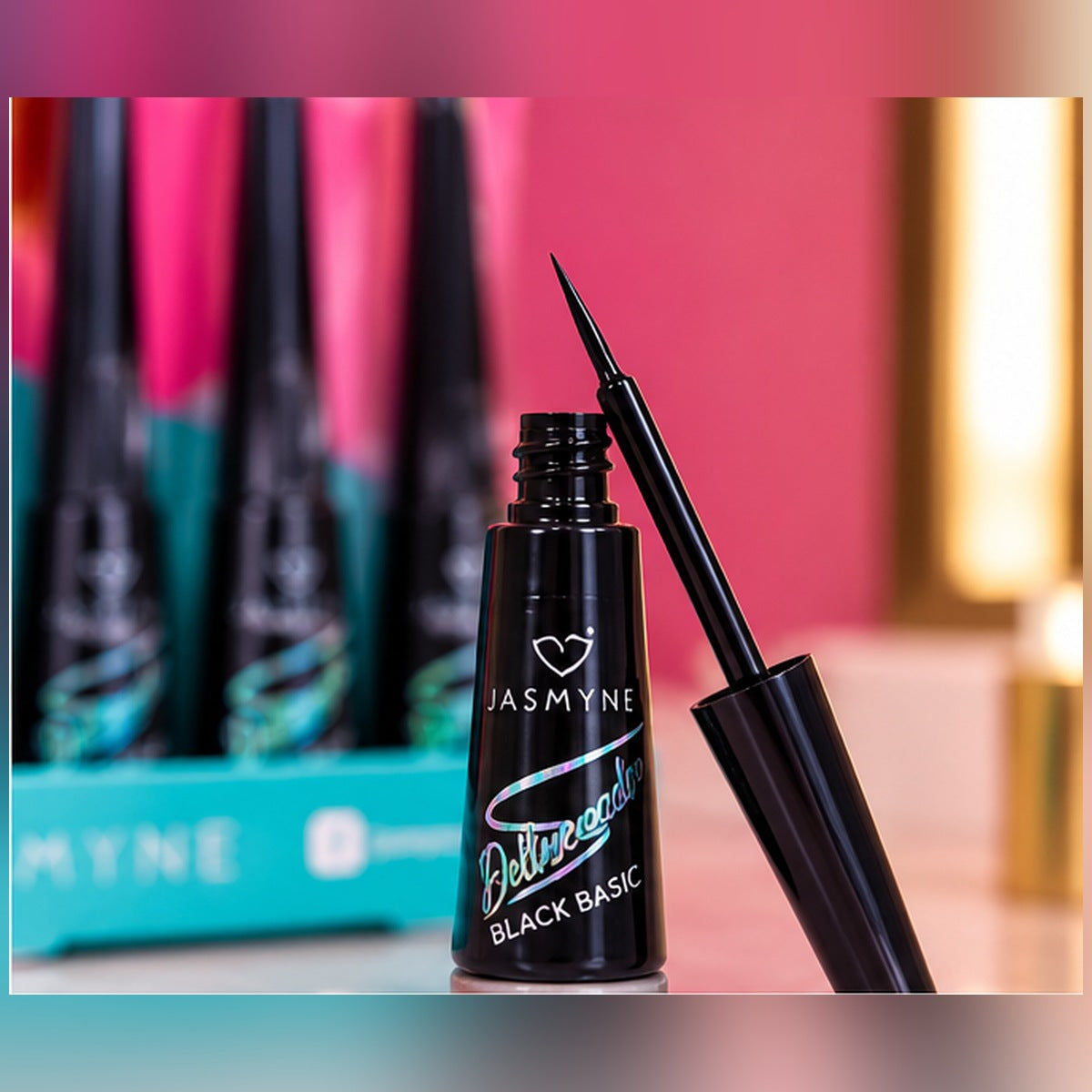 Kit de 6 delineadores líquidos Black Basic Jasmyne - foto profissional 3