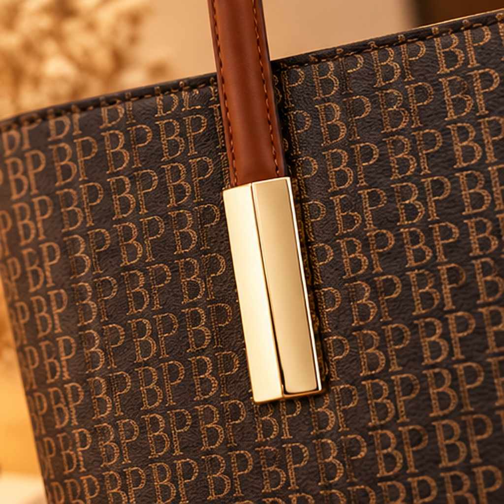 Bolsa Tote Monograma BP, monograma e ferragem