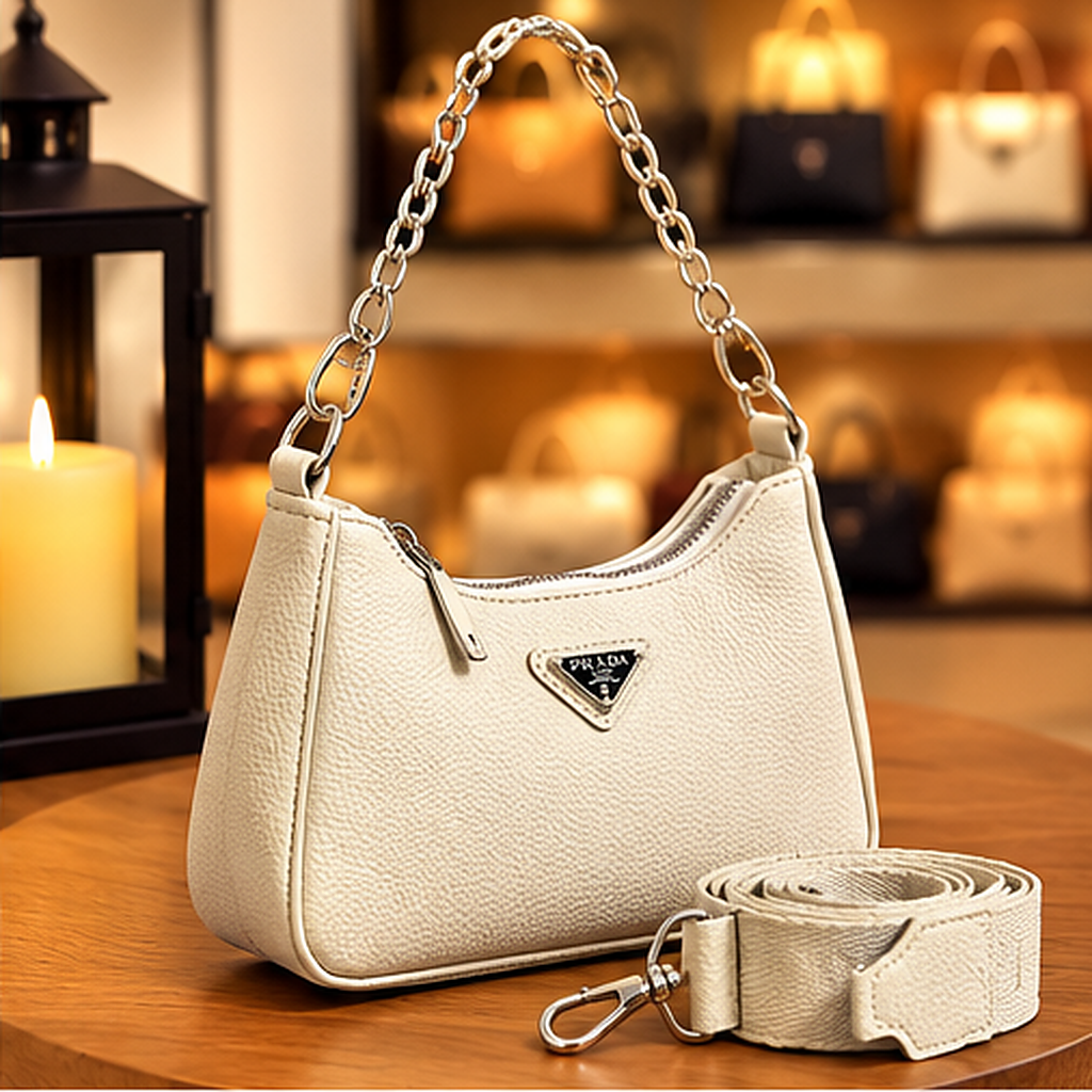 Bolsa mini hobo creme — verso