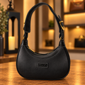 Bolsa Hobo Meia-Lua Preta — frente