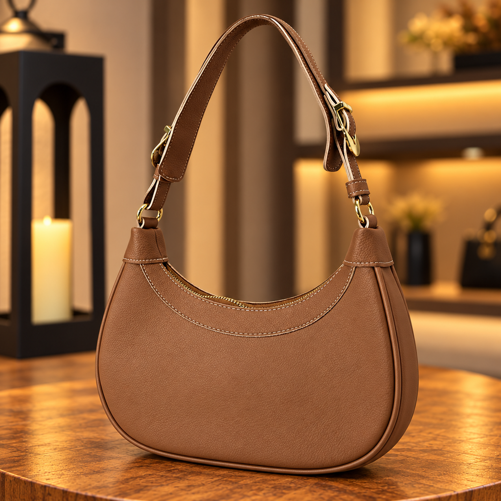Bolsa Hobo Meia-Lua Caramelo — verso