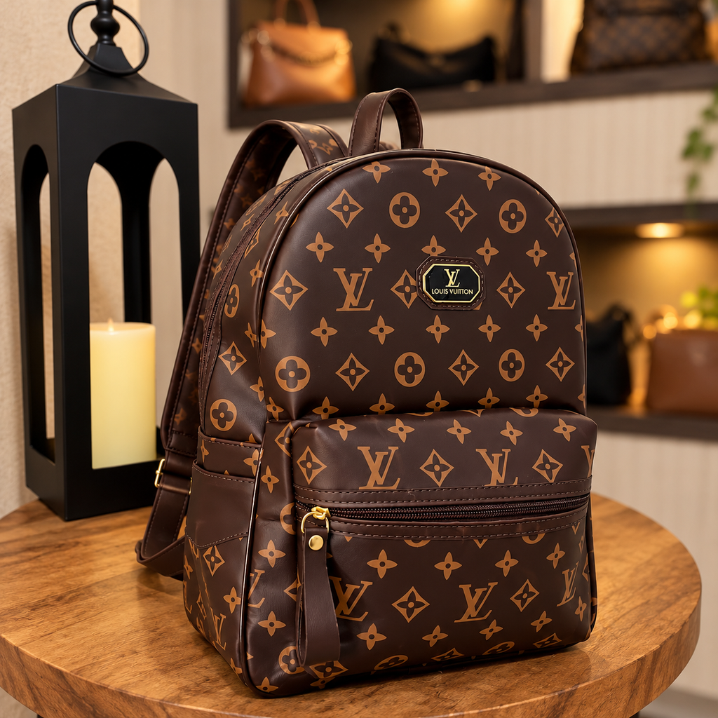 Mochila monograma marrom — frente