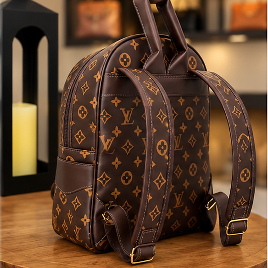 Mochila monograma marrom — verso