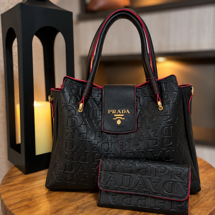 Bolsa Tote Monograma em Relevo com Carteira — Signature Duo