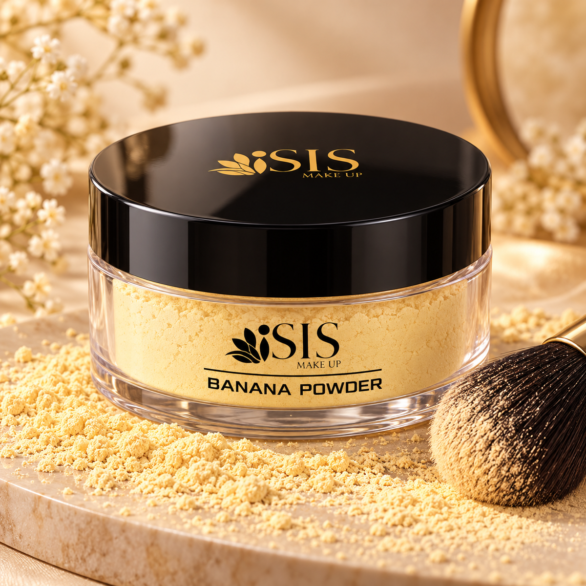 Banana Powder SIS Make-Up — imagem profissional 1, fora da caixa, representação digital ilustrativa