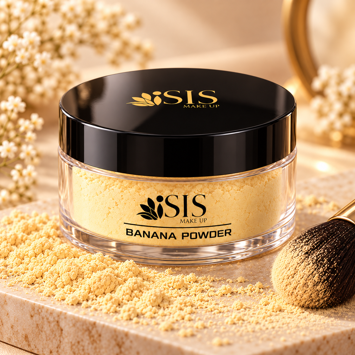 Banana Powder SIS Make-Up — imagem profissional 2, fora da caixa, representação digital ilustrativa
