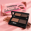 Paleta de Sobrancelhas Lua & Neve LN06014 – composição comercial ilustrativa com dois tons