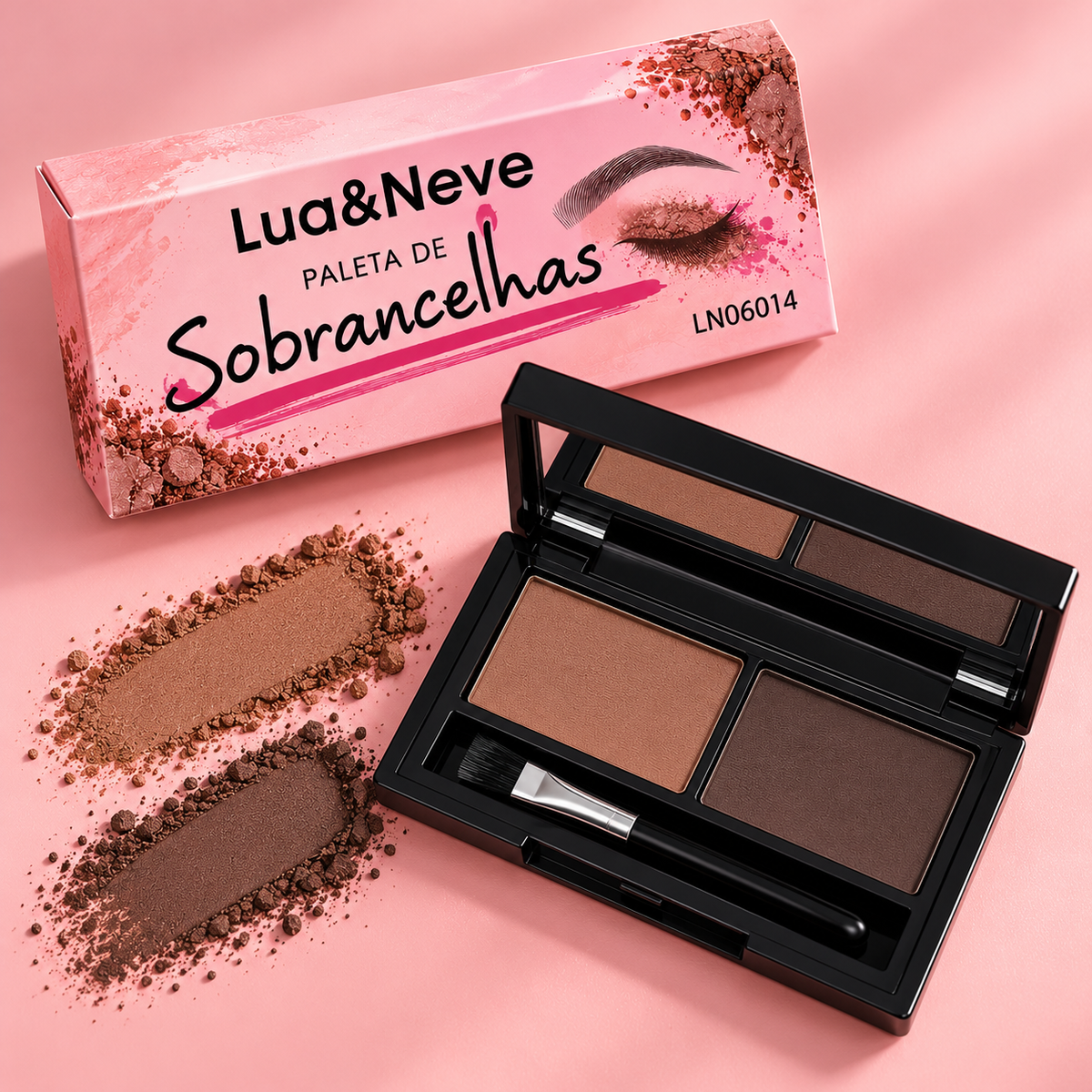 Paleta de Sobrancelhas Lua & Neve – composição digital com duas cores