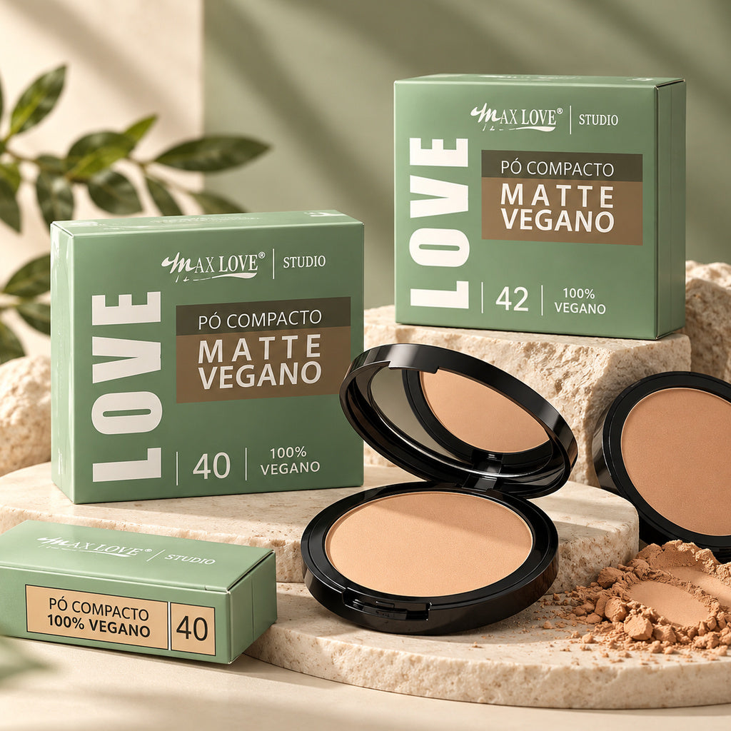Pó Compacto Matte Vegano Max Love - nova apresentação profissional ilustrativa 1