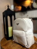 Mochila Prada Premium com Textura em Relevo Off-White