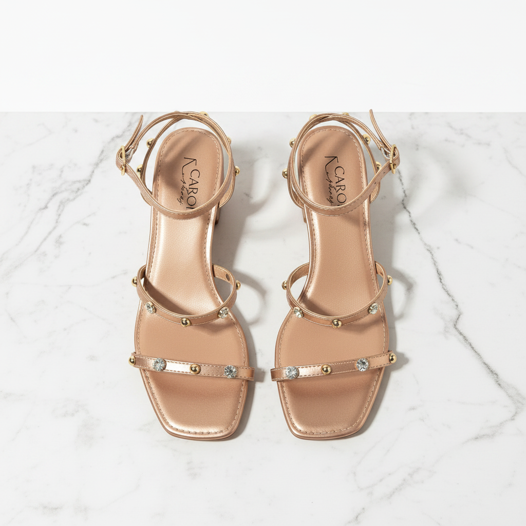 Par Sandália Rose Gold - Mármore