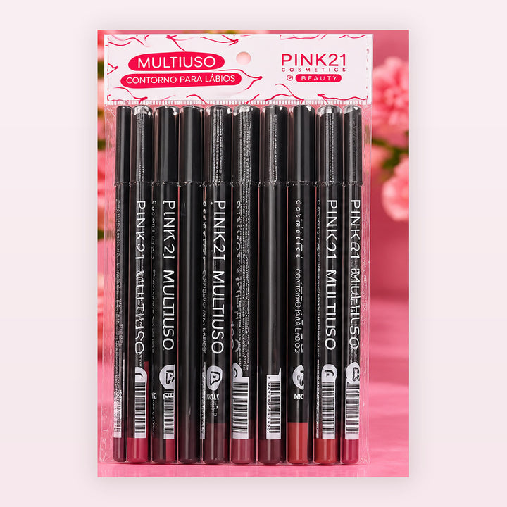 Lápis Contorno para Lábios Multiuso Pink21 Cosmetics