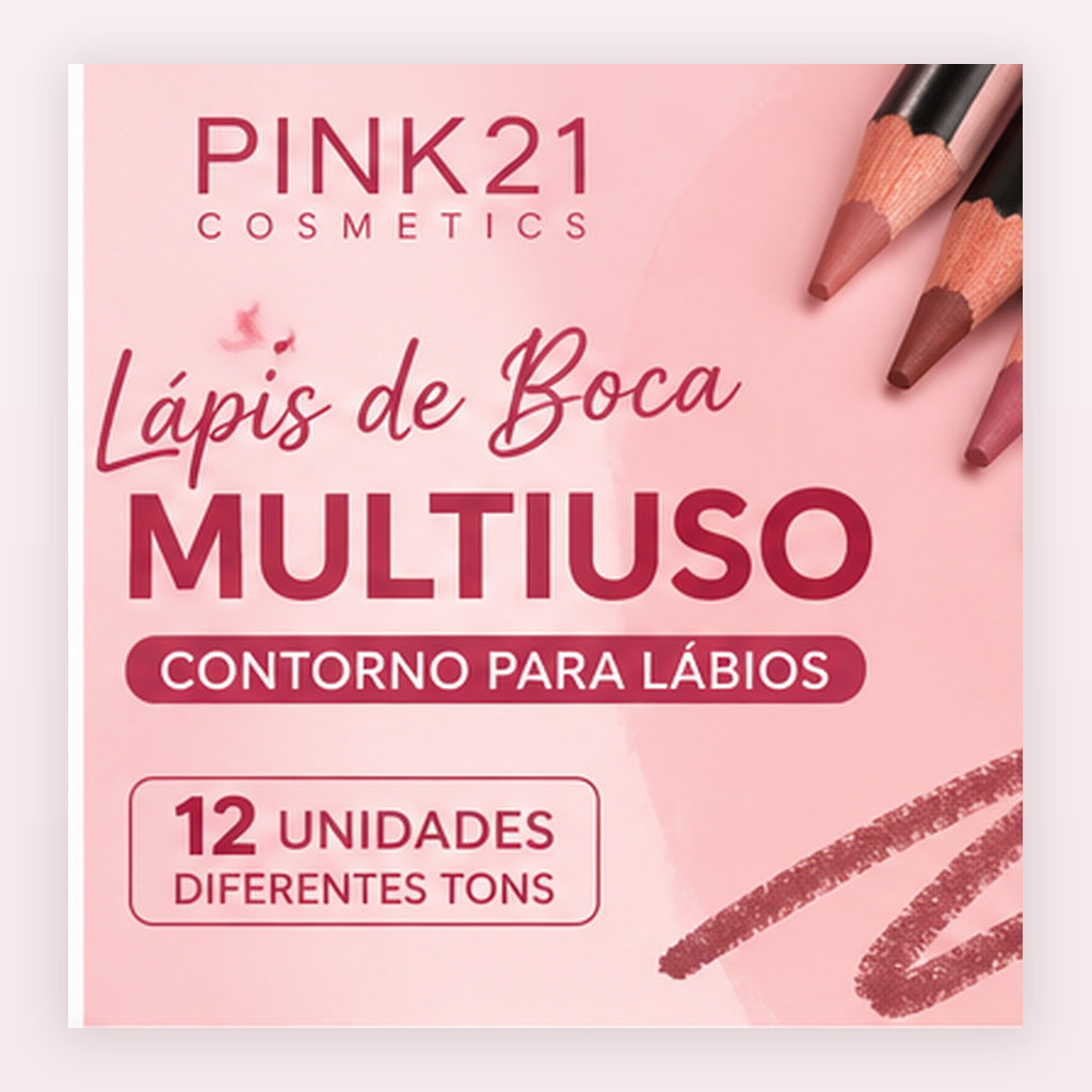Lápis Contorno para Lábios Multiuso Pink21 Cosmetics - foto profissional 2