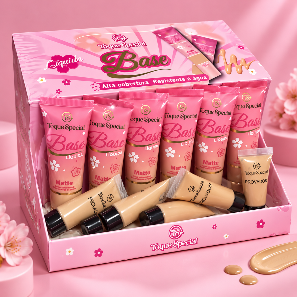 Base Líquida Matte Toque Special, apresentação de estúdio do expositor 1; venda por unidade